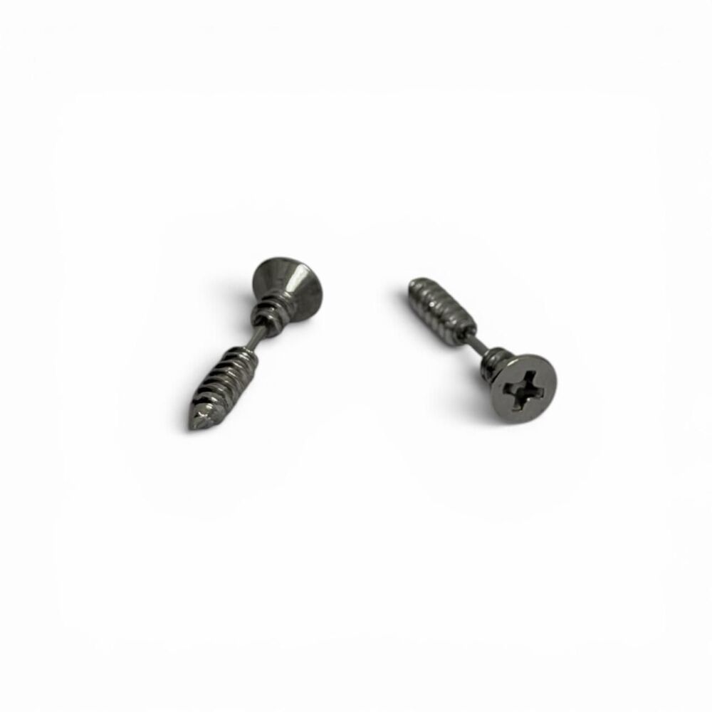 Industrial Screw Stud Earrings  Edgy Hardware Fashion Jewelry